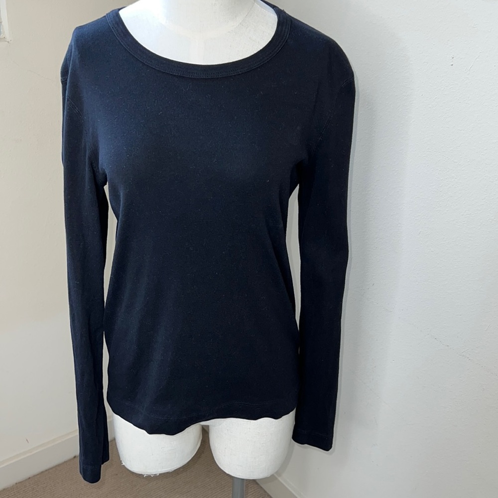 EUC Three Dots long sleeve t-shirt tee Black Medium